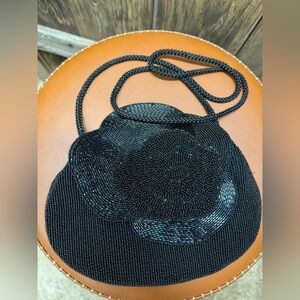 Elegant Black Beaded Women's Bag
